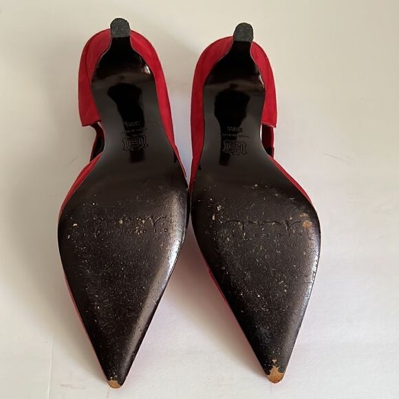 Giovanni Monte Red Suede Heels Size 38.5 - Picture 8 of 13